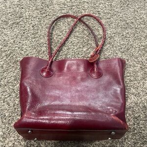 Patricia Nash red leather heritage collection shoulder bag